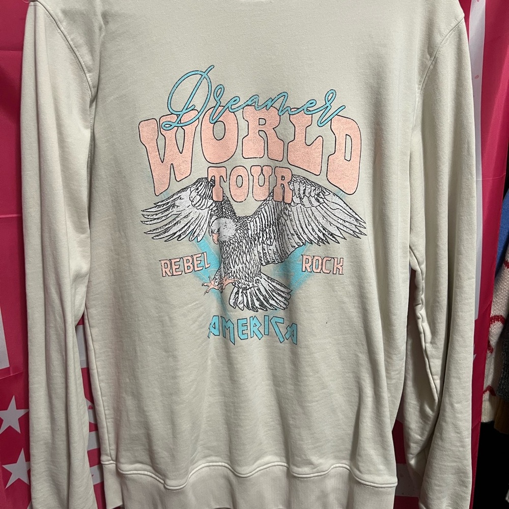 Cream Sweatshirt with Graphic Design